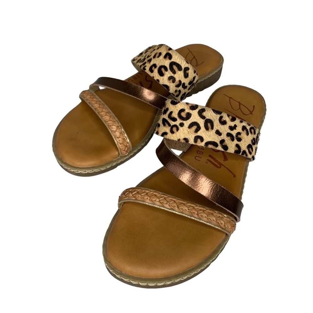 Blowfish Malibu Otsi sandal in beauty‎ braid leopard. EUC Size 7